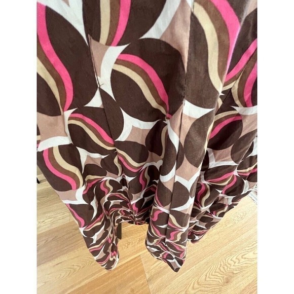 Apostrophe Skirt Size 4 A-Line Fit And Flare Brown Pink Geometric - Picture 7 of 9